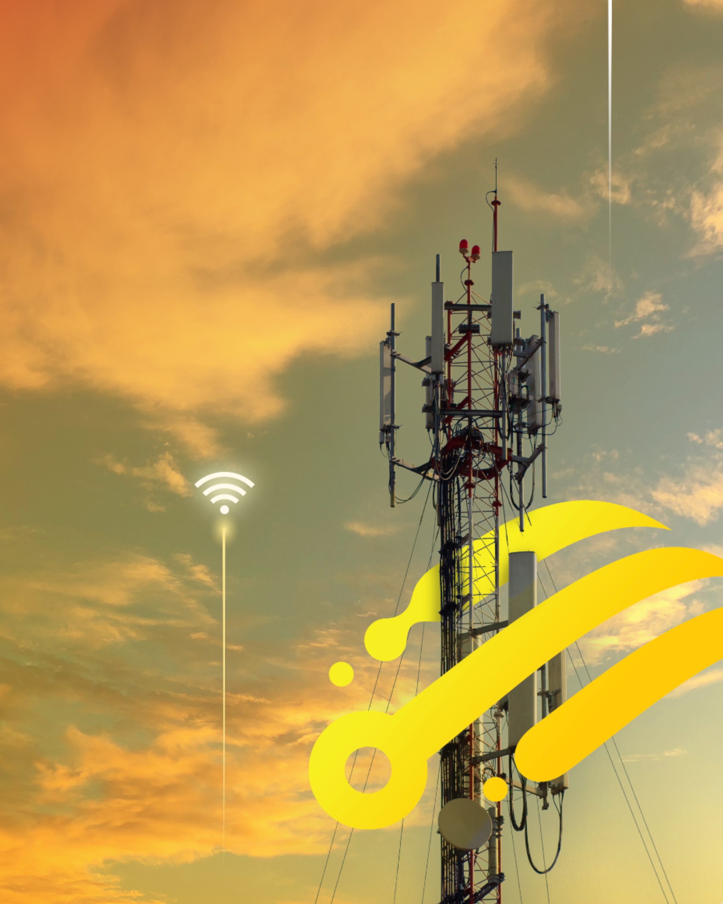 Triple-E managed BTS tower at dusk